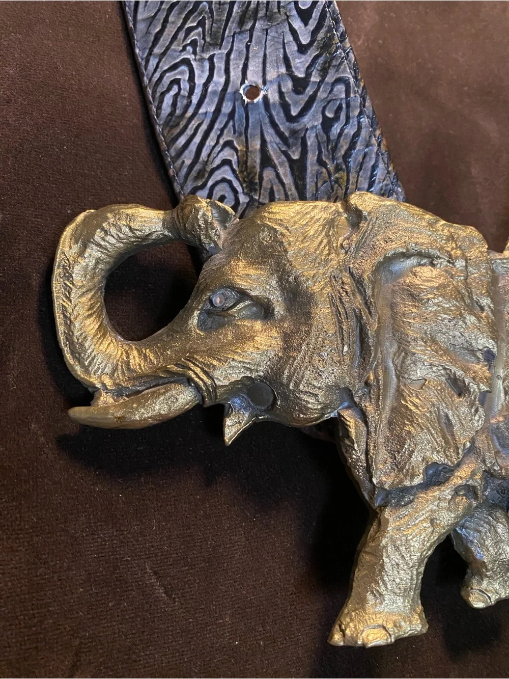 Vintage Genuine Leather 1980 Elephant Belt by Laloon adjustable Size 38